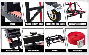 Folding Drywall Dolly with 4X6" Casters and 2000 LBS Load Capacity
