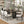 Dining Table Set With 6 Upholstered Chairs, Rectangular Table With Cutout Legs