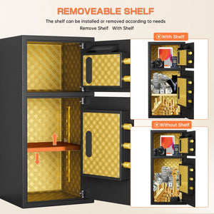 Large Double Door Coin Operated Safe, Digital Security Safe With Fireproof And Waterproof Bag