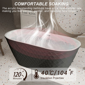 Freestanding Bathtub With Diamond Pattern Design