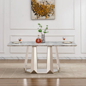 Marble Dining Table for 6 People