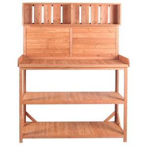 TOPMAX 65' Large Wooden Farmhouse Rustic Outdoor Potting Bench Table