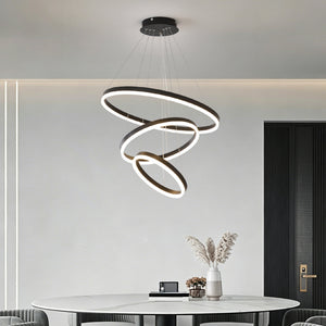 Modern 3 Rings Chandelier with Remote Control