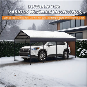 Heavy Duty Carport With Galvanized Roof And Enhanced Base - Anthracite