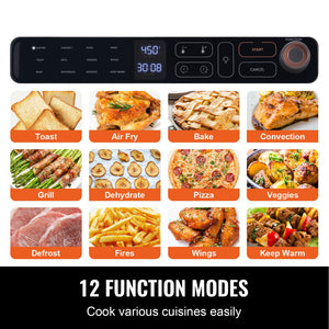 12-in-1 Air Fryer Toaster Oven 25L Stainless Steel 1700W