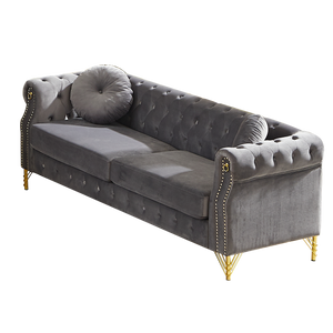 82-Inch Velvet Chesterfield Sofa
