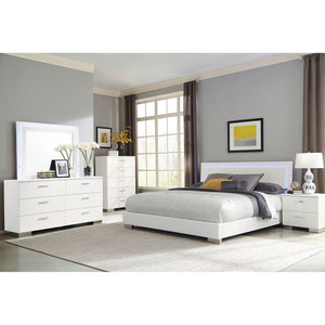 Dulcey - 6 Drawer Dresser With Mirror - Gloss White