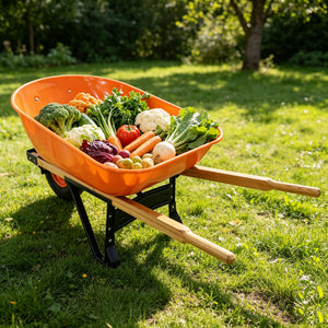 Steel Tray Wheelbarrow Two-Wheeled Trolley for Garden Use