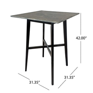 Modern Bar Height Dining Table with Rubberwood Legs and Laminate Table Top