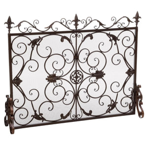 Darcie Wrought Iron Fireplace Screen Ornate Design