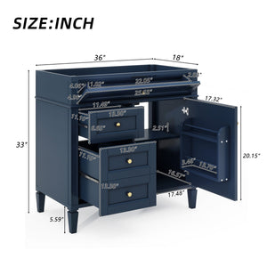 Bathroom Vanity With 2 Drawers and Tip-Out Storage Cabinet