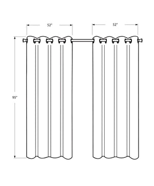 2 Pieces Set Room Darkening Curtain Panels with Grommet - Contemporary Style