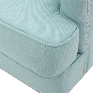 Harrison Tufted Club Chair with Button Tufted Back and Birch Wood Legs