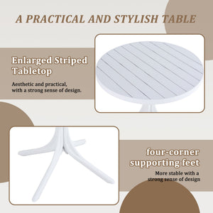 4 Modern Stackable Plastic Armchair Matched With Round Table