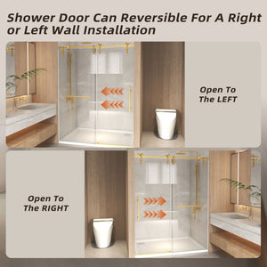 56-60" x 76" Frameless Sliding Shower Door