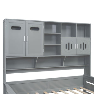 Daybed With All-In-One Cabinet And Shelf