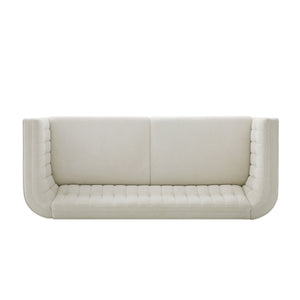 Modern 3 Seater Sofa Upholstered Couch with Curved Armrests