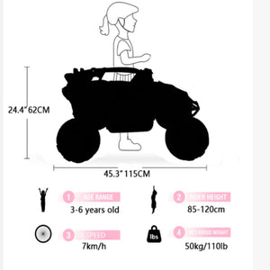 Ride On Models 12V Kids Electric Truck With Remote Control, Front & Rear Suspension, 2 Seater UTV, Flashlights, Music Player - Yellow / White