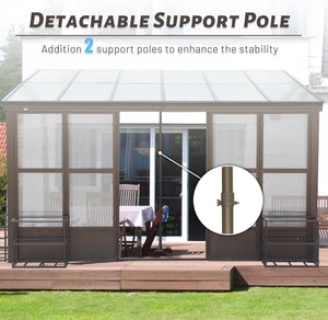 10x12FT All Season Aluminum Sunroom with Detachable Windows