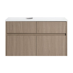 32-Inch Wall-Mounted Bathroom Vanity with Soft Close Doors and Drawer