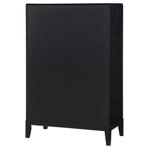 Mason - 5 Drawer Chest With Fluted Design - Black