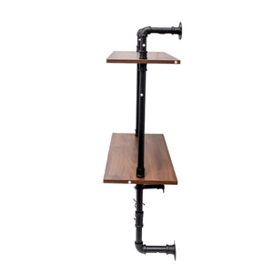 Industrial Pipe Shelf 3-Tier and 2-Tier Wall Mounted Shelves