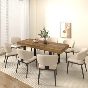 Rectangle Extendable Dining Table for 6-10 People