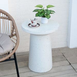 Terrazzo Outdoor Side Table - White