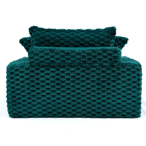 Comfort Bearing Sofa With 2 Pillows And 1 Backrest - Green