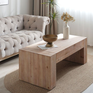 Modern Farmhouse Living Room Block Leg Coffee Table