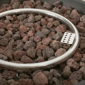 Modern Lightweight Concrete Outdoor Circular Fire Pit 50,000 BTU