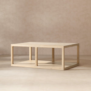 Ellis 48" Reclaimed Wood Open Frame Coffee Table with Lower Shelf