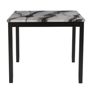 Leoncia - Bar Table And 4 Bar Stools - Espresso / White