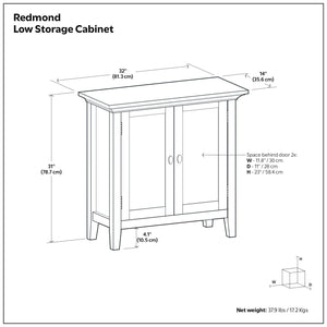 Redmond - Handcrafted Low Storage Cabinet