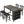 5 Pieces Counter Height Rustic Farmhouse Dining Room Wooden Bar Table Set With 2 Stools And 2 Chairs