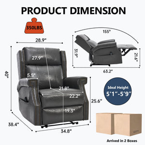 Manual Recliner Chair  With Heavy Duty Motion Mechanism, 8 Vibrating Nodes And 3 Massage Modes For Living Room