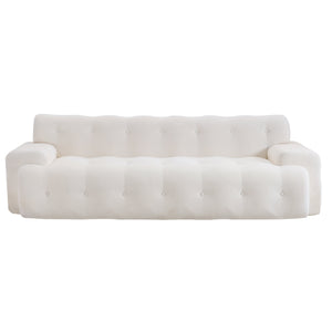88 in. Cloud 3 Seater Chenille Sofa with Button Tufted Upholstery