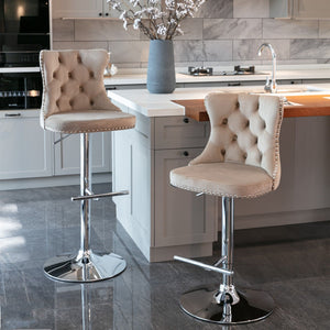 Swivel Adjustable Height Barstools Set of 2