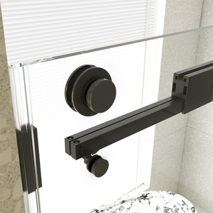 56-60"W x 76"H Frameless Double Sliding Soft-Close Shower Door
