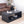 Black Beaded Edge Coffee Table – 47.6' Rectangular Center Table with Open Storage Shelf