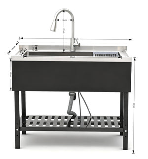 Stainless Steel Utility Sink, Freestanding Sink