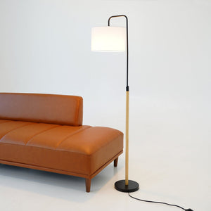 Lior - Arc Floor Lamp With Cylinder Shade - Black