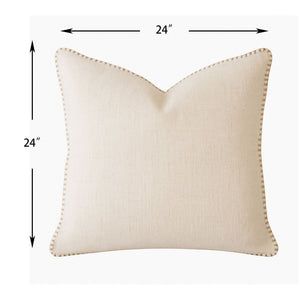 Homey Cozy Throw Pillow With Decorative Stitching - Ivory
