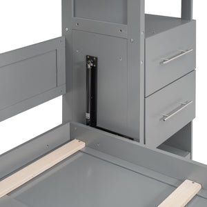 Murphy Wall Bed With LED Lights, Shelves And Drawers