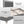 3-Pieces Bedroom Set, Queen Size Upholstered Platform Bed with LED Lights and Two Nightstands - Gray