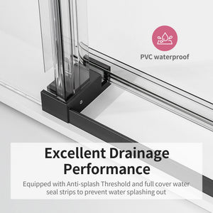 56-60" W x 76" H Frameless Single Sliding Soft-Close Shower Door