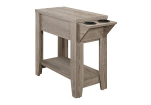 Accent Side Table with Storage and Built-In Lamp