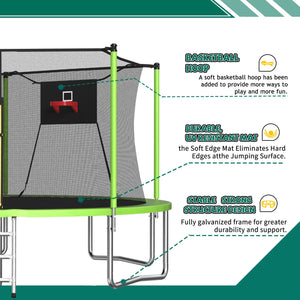 14FT Sports Fitness Trampoline with Enclosure Net