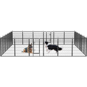Dog Pens Outdoor Height Foldable Panels Heavy Duty Metal Portable Dog Playpen Indoor Anti Rust Exercise Dog Fence With Doors For Pets Play Pen For RV Camping Yard