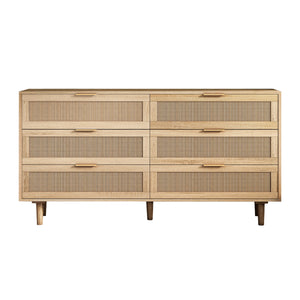 59.06" 6-Drawers Rattan Storage Cabinet